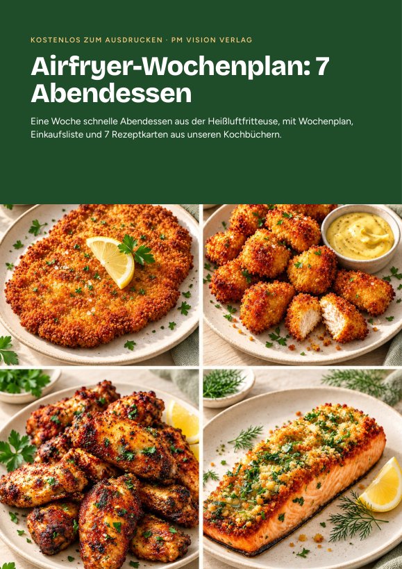 Vorschau: Airfryer-Wochenplan mit Einkaufsliste