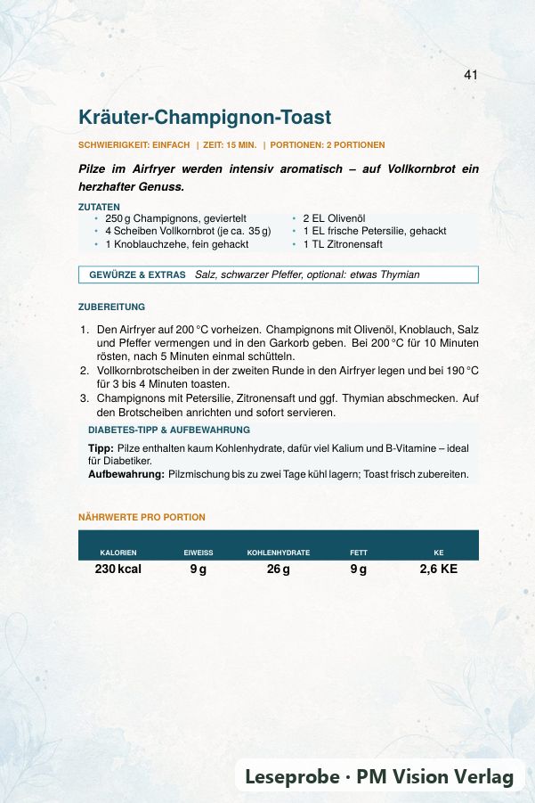 Beispielseite 3 aus Diabetes Kochbuch Airfryer Edition