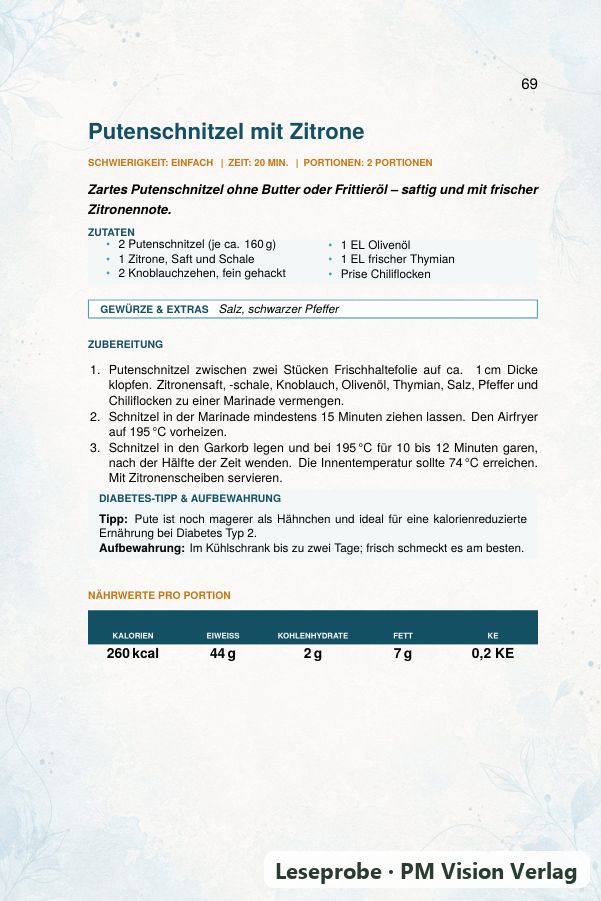 Beispielseite 4 aus Diabetes Kochbuch Airfryer Edition