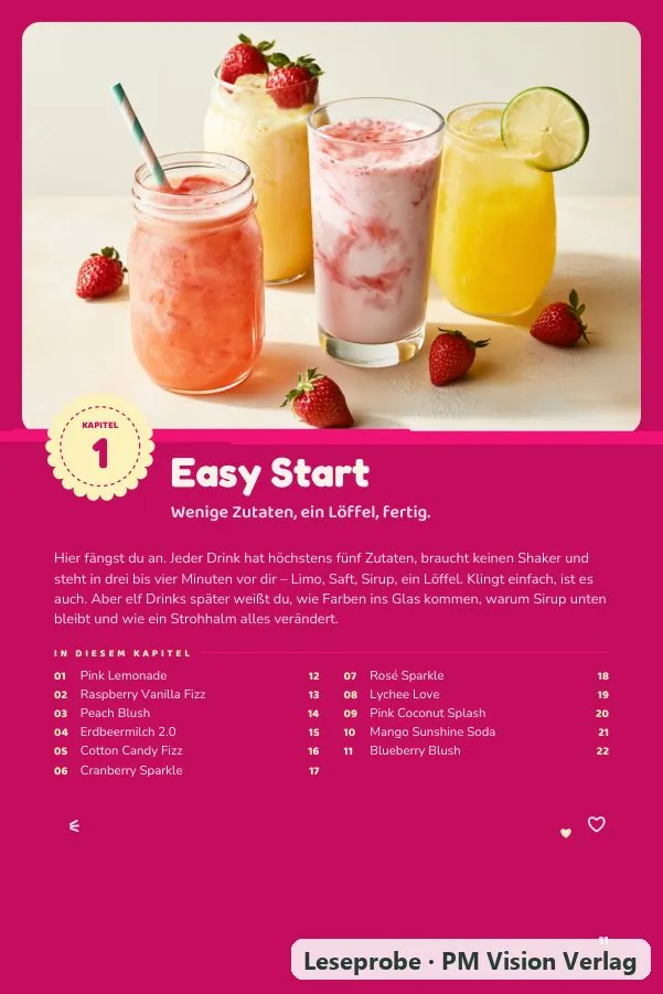 Beispielseite 2 aus Mix it, Girl! Mocktails für Mädchen ab 12