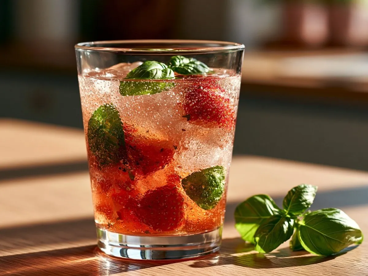 Erdbeerlimonade mit Basilikum: Strawberry Sunburn