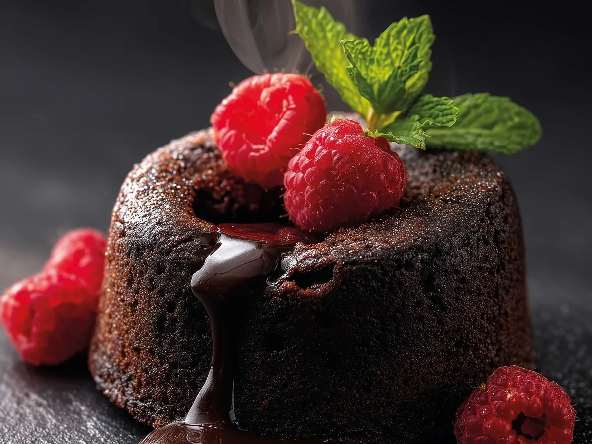 Dunkler Schokoladen-Lava-Cake