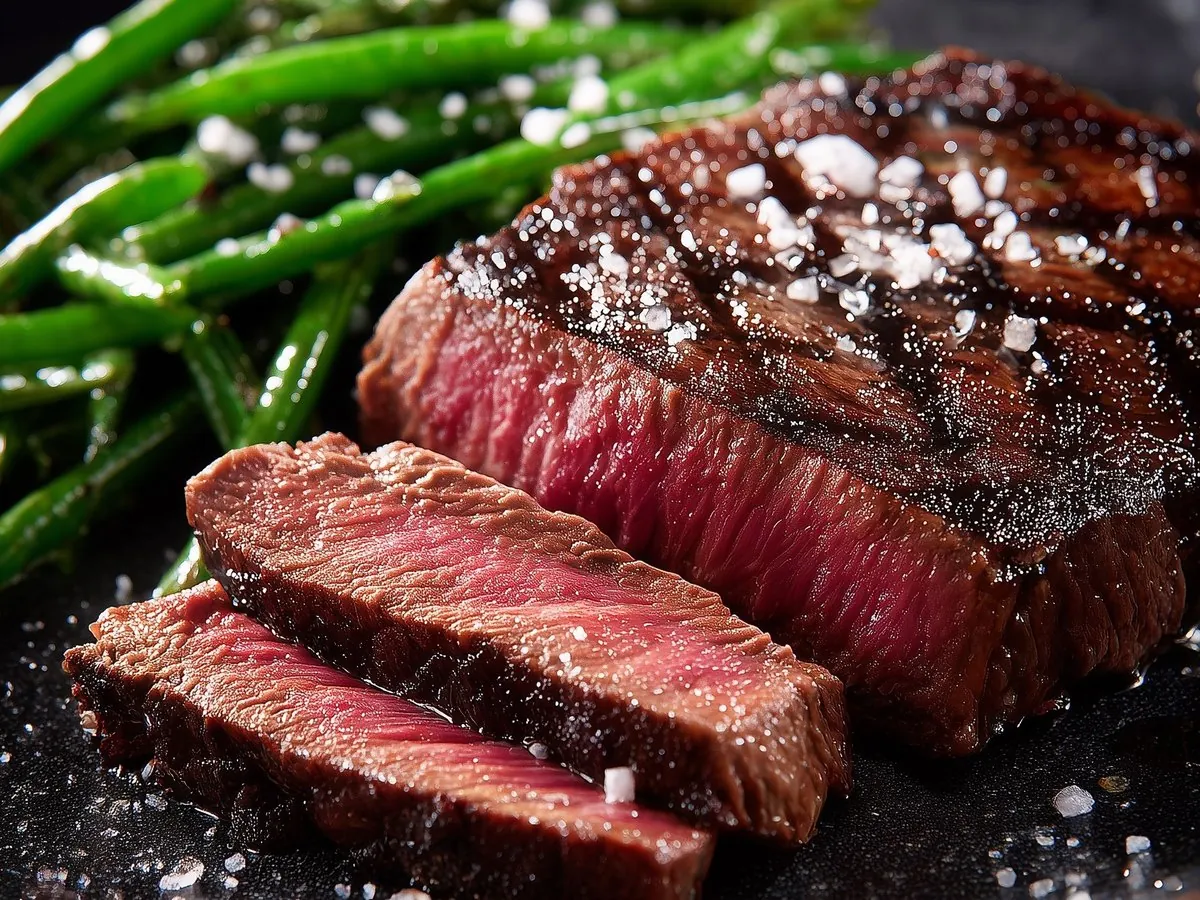 Rindersteak mit grünen Bohnen